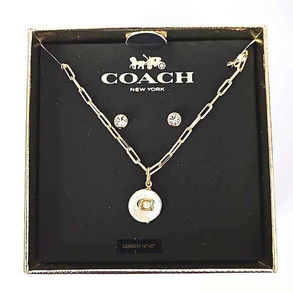 NWT Coach Necklace/Earring Set - Picture 1 of 4